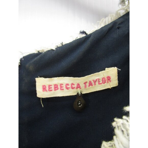 Rebecca Taylor Dress 6 Linen Blend Shift Cocktails Career Raw Hem - Picture 7 of 9